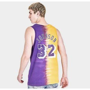Men's Mitchell & Ness Los Angeles Lakers NBA Magic Johnson Tie-Dye Tank Sz Large